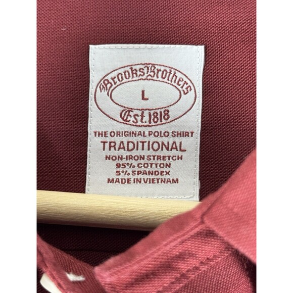 Brooks Brothers Non Iron Button Up Shirt Long Sleeve Men L Traditional Red‎ Logo - Picture 3 of 8